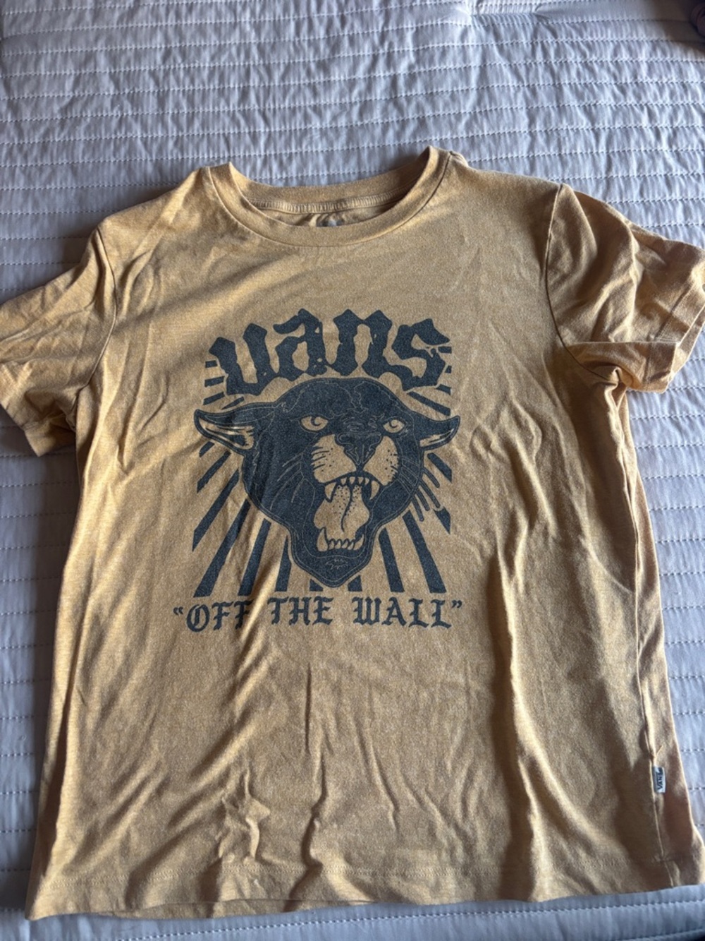 Vans Mustard Yellow Graphic Tee with Black Panther Print